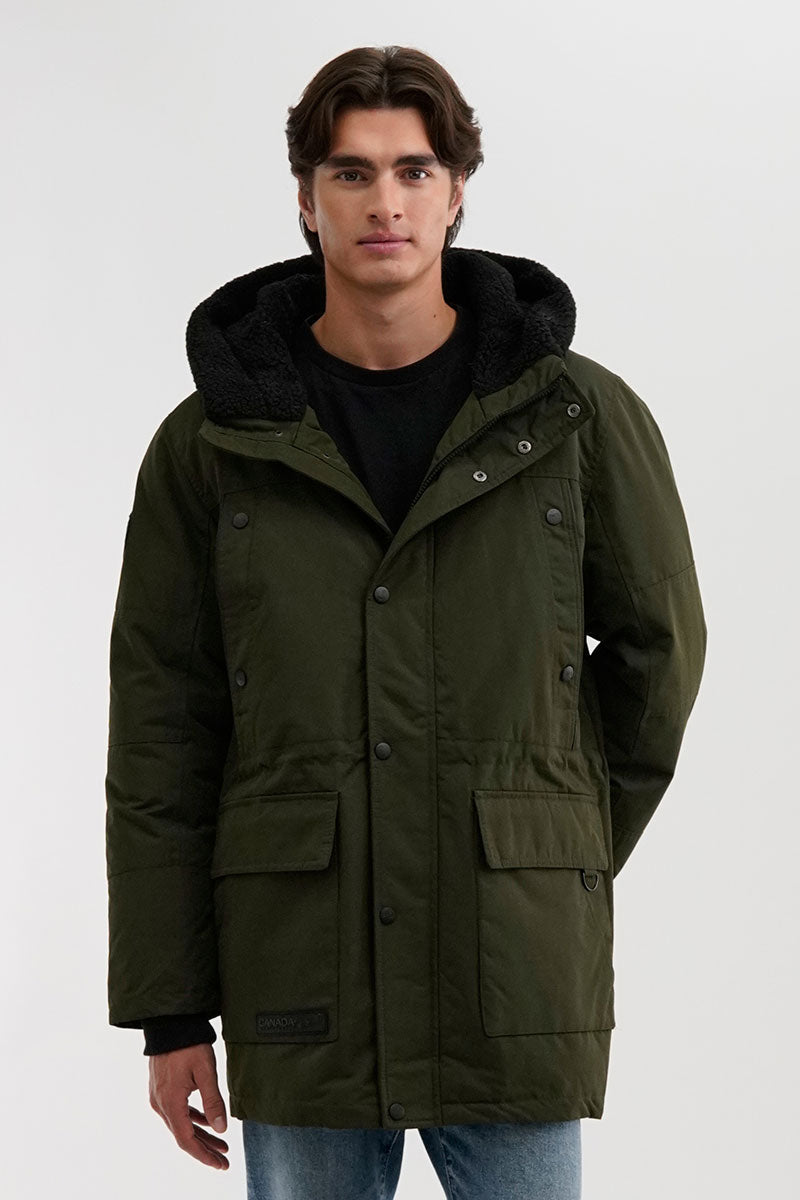 Canada Weather Gear Sherpa Lined Hood Parka Jacket - Olive