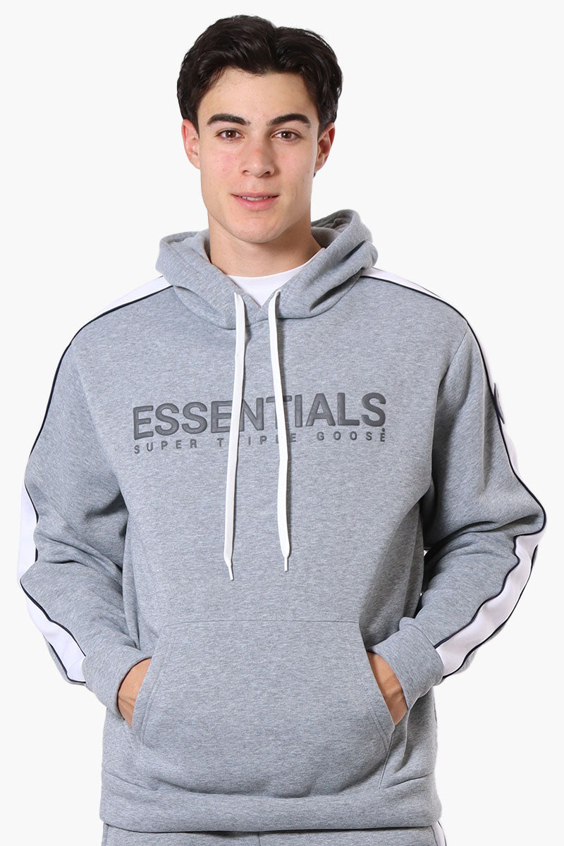 Essentials Super Triple Goose Chest Logo Hoodie Grey
