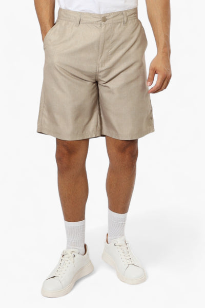 Vroom & Dreesmann Basic Button Fly Shorts - Beige - Mens Shorts & Capris - International Clothiers