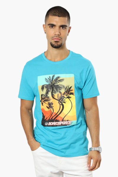 Boardsports Palm Tree Print Tee - Blue - Mens Tees & Tank Tops - International Clothiers