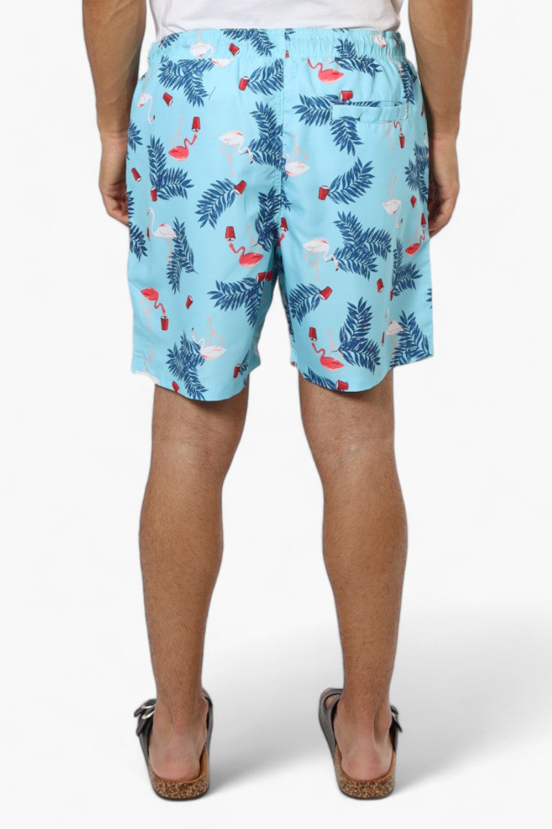 Boardsports Tropical Pattern Tie Waist Shorts - Blue - Mens Shorts & Capris - International Clothiers