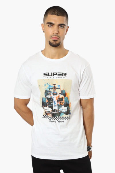 Super Triple Goose Racing Team Print Tee - White - Mens Tees & Tank Tops - International Clothiers