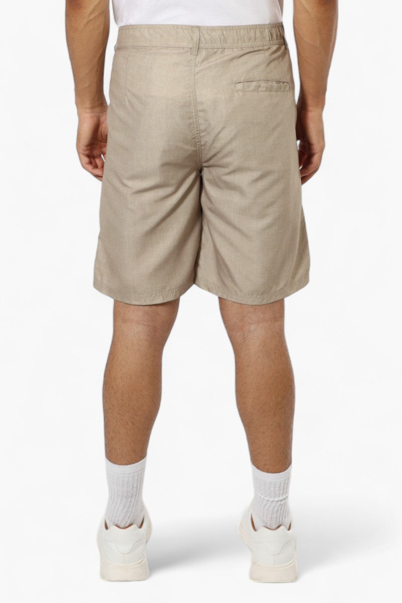 Vroom & Dreesmann Basic Button Fly Shorts - Beige - Mens Shorts & Capris - International Clothiers