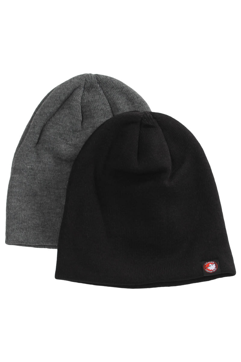 Canada Weather Gear 2 Pack Beanie Hat - Black