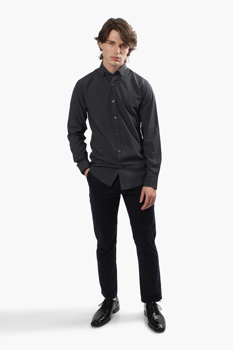 Canada Weather Gear Printed Casual Shirt - Black - Mens Casual Shirts - International Clothiers