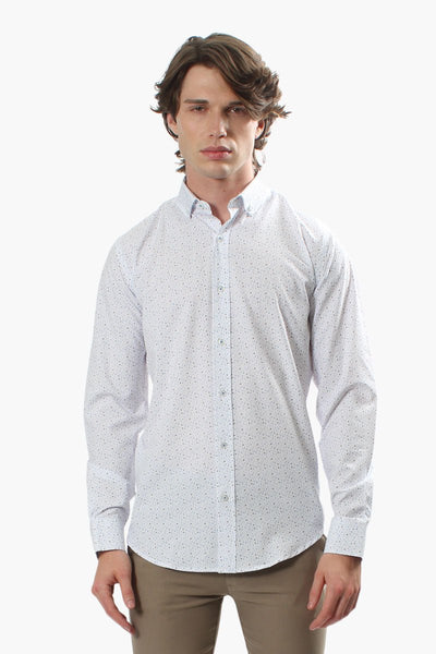 Canada Weather Gear Printed Casual Shirt - White - Mens Casual Shirts - International Clothiers