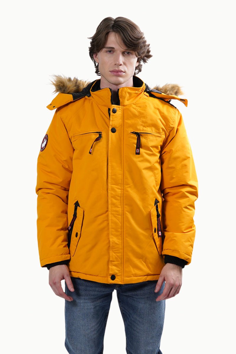 Canada Weather Gear Solid Hooded Parka Jacket - Yellow
