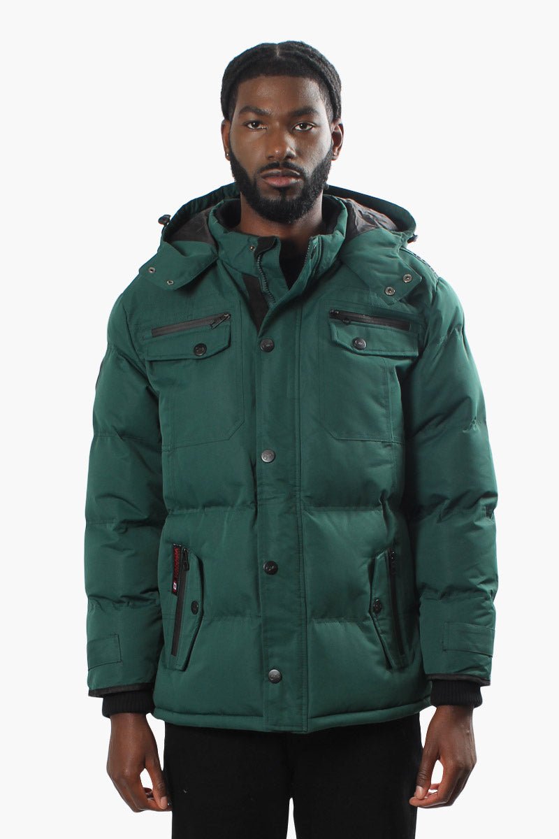 Canada Weather Gear Zip Pocket Puffer Parka Jacket - Green - Mens Parka Jackets - International Clothiers