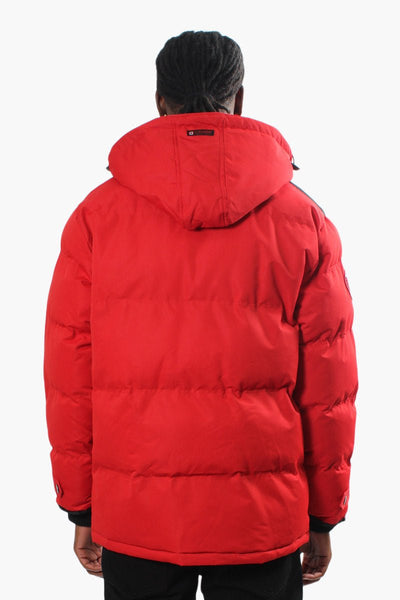 Canada Weather Gear Zip Pocket Puffer Parka Jacket - Red - Mens Parka Jackets - International Clothiers