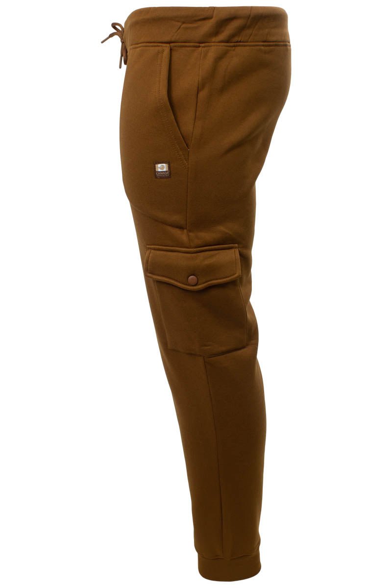 Canada Work Gear Solid Tie Waist Cargo Jogger Sweatpants - Brown - Mens Joggers & Sweatpants - International Clothiers
