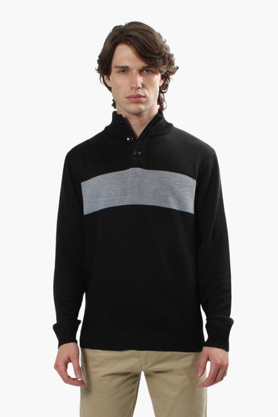 Jay Y. Ko Solid Stripe Pullover Sweater - Black - Mens Pullover Sweaters - International Clothiers