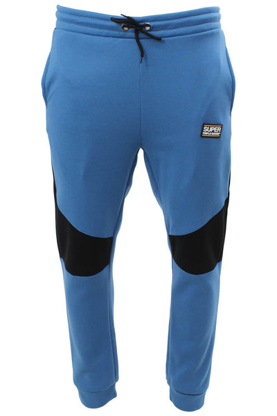 Super Triple Goose Contrast Panel Joggers - Blue - Mens Joggers & Sweatpants - International Clothiers