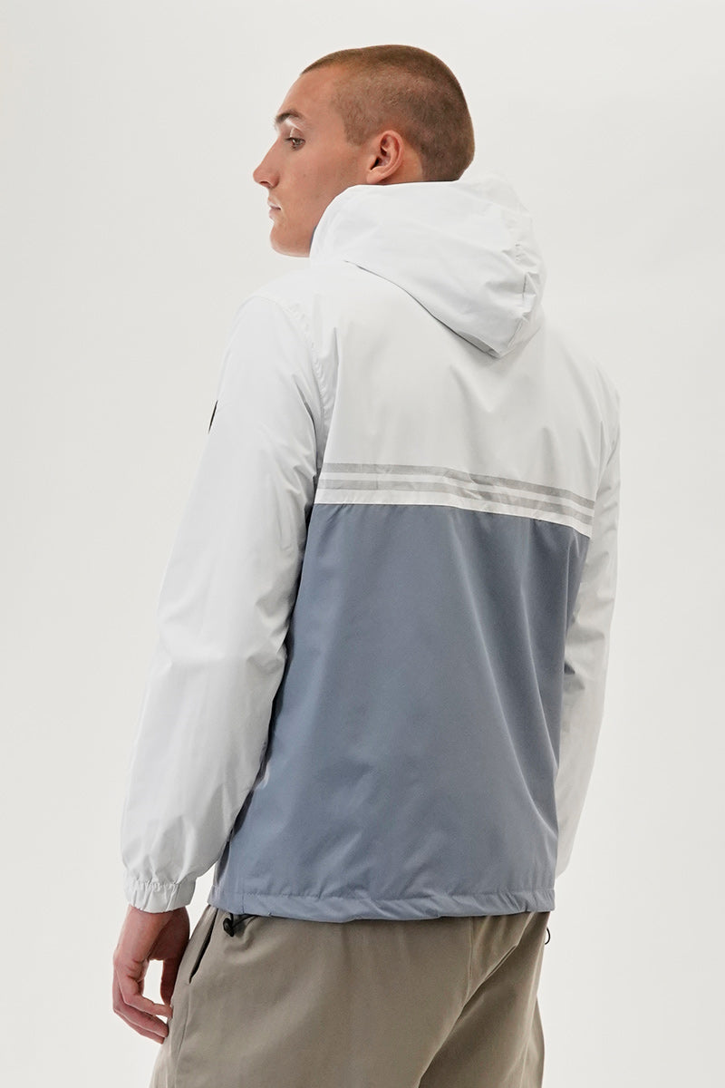 Canada Weather Gear Hooded Colour Block Lightweight Jacket - White - Mens Lightweight Jackets - International Clothiers