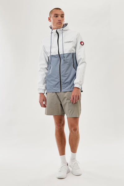 Canada Weather Gear Hooded Colour Block Lightweight Jacket - White - Mens Lightweight Jackets - International Clothiers