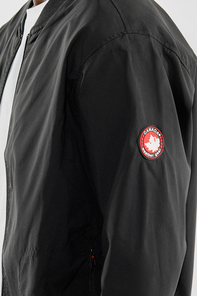 Canada Weather Gear Basic Zip Up Bomber Lightweight Jacket - Black