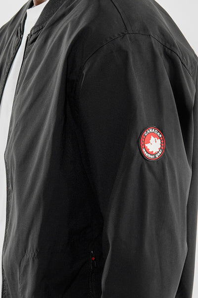 Canada Weather Gear Basic Zip Up Bomber Lightweight Jacket - Black