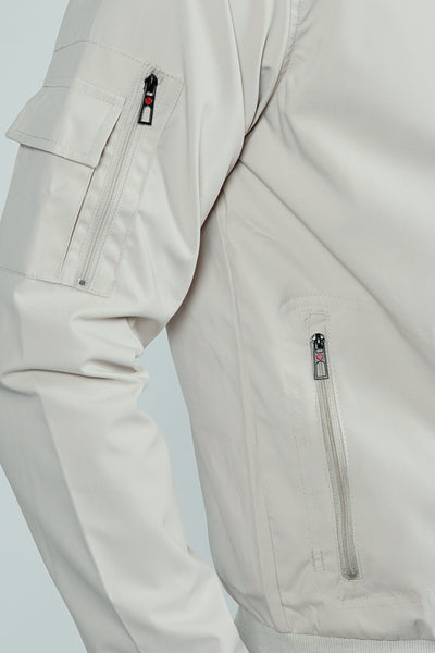 Canada Weather Gear Basic Zip Up Bomber Lightweight Jacket - Cream