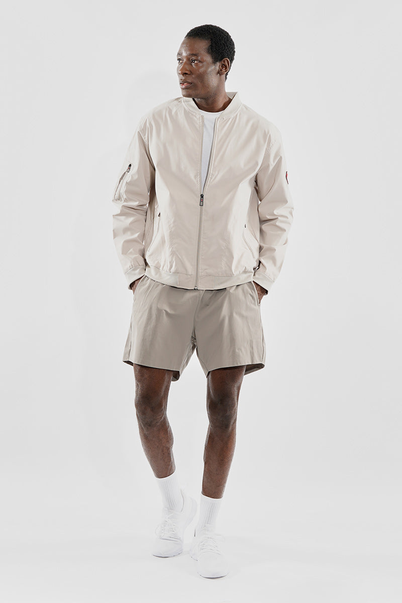 Canada Weather Gear Basic Zip Up Bomber Lightweight Jacket - Cream