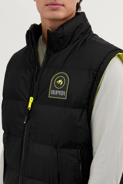 Super Triple Goose Double Pocket Bubble Vest - Black - Mens Vests - International Clothiers