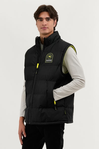 Super Triple Goose Double Pocket Bubble Vest - Black - Mens Vests - International Clothiers