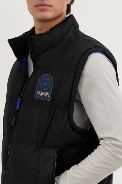 Super Triple Goose Double Pocket Bubble Vest - Black - Mens Vests - International Clothiers