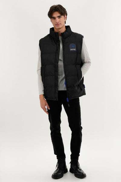 Super Triple Goose Double Pocket Bubble Vest - Black - Mens Vests - International Clothiers
