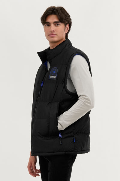 Super Triple Goose Double Pocket Bubble Vest - Black - Mens Vests - International Clothiers