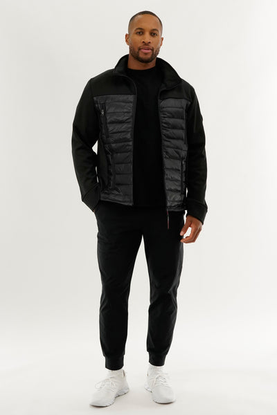 Canada Weather Gear Quilted Fleece Puffer Lightweight Jacket - Black - Mens Lightweight Jackets - International Clothiers