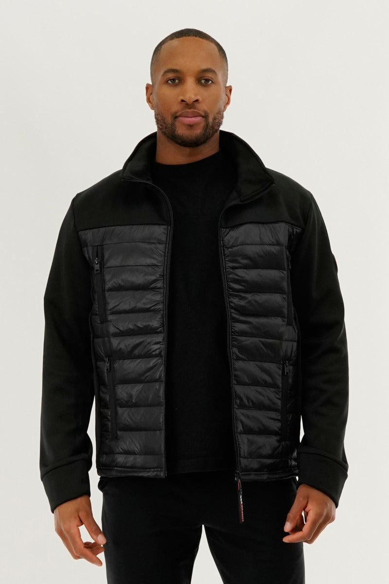 Canada Weather Gear Quilted Fleece Puffer Lightweight Jacket - Black - Mens Lightweight Jackets - International Clothiers