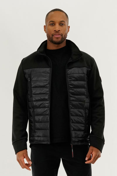 Canada Weather Gear Quilted Fleece Puffer Lightweight Jacket - Black - Mens Lightweight Jackets - International Clothiers