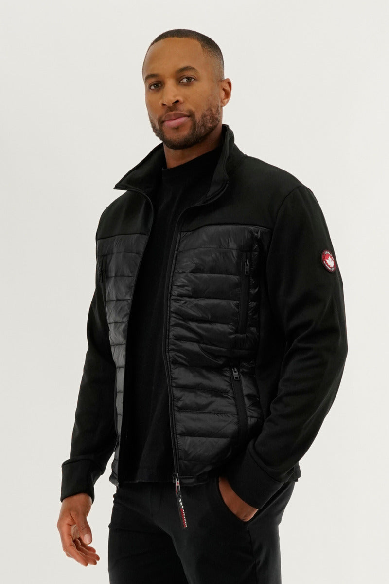 Canada Weather Gear Quilted Fleece Puffer Lightweight Jacket - Black - Mens Lightweight Jackets - International Clothiers