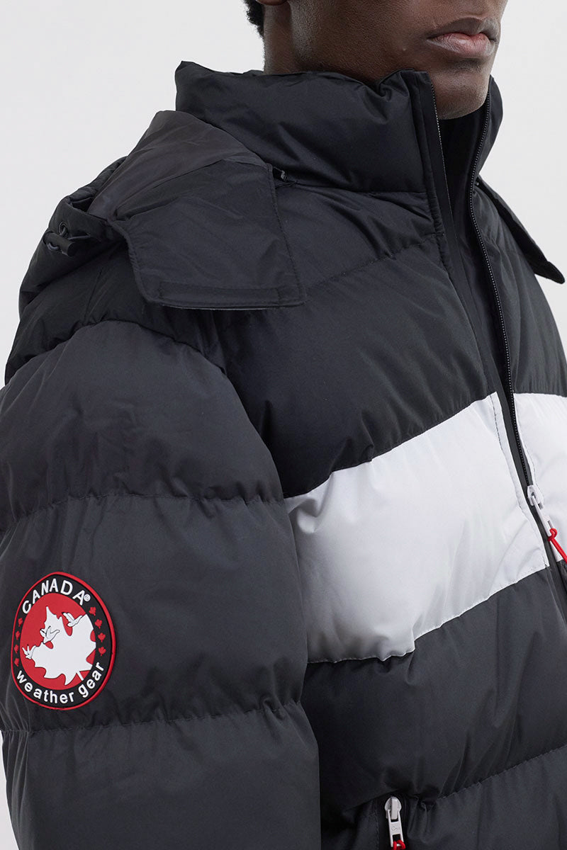 Canada Weather Gear Colour Block Bomber Jacket - Black - Mens Bomber Jackets - International Clothiers