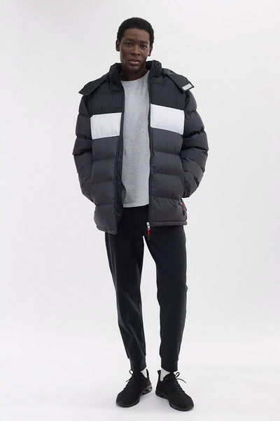 Canada Weather Gear Colour Block Bomber Jacket - Black - Mens Bomber Jackets - International Clothiers
