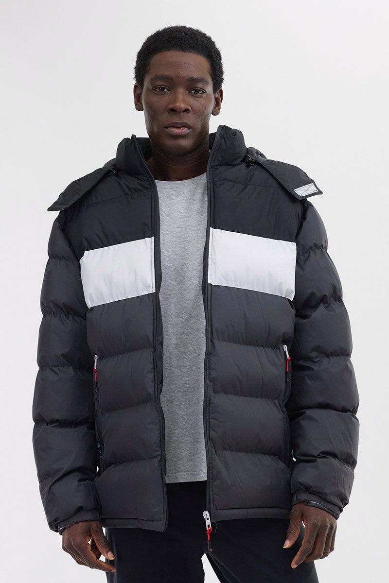 Canada Weather Gear Colour Block Bomber Jacket - Black - Mens Bomber Jackets - International Clothiers