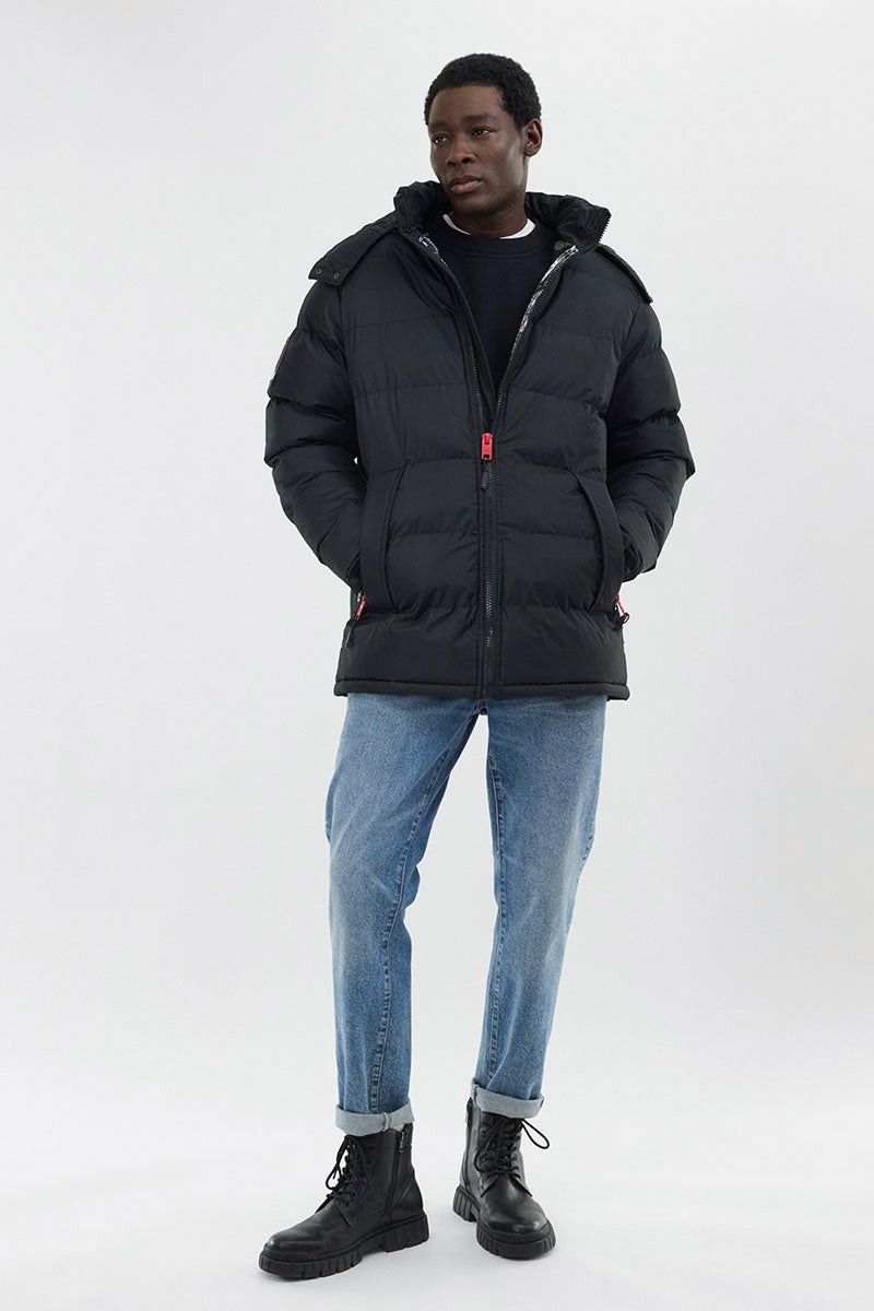 Super Triple Goose Thermal-Foil Lining Bomber Jacket - Black - Mens Bomber Jackets - International Clothiers