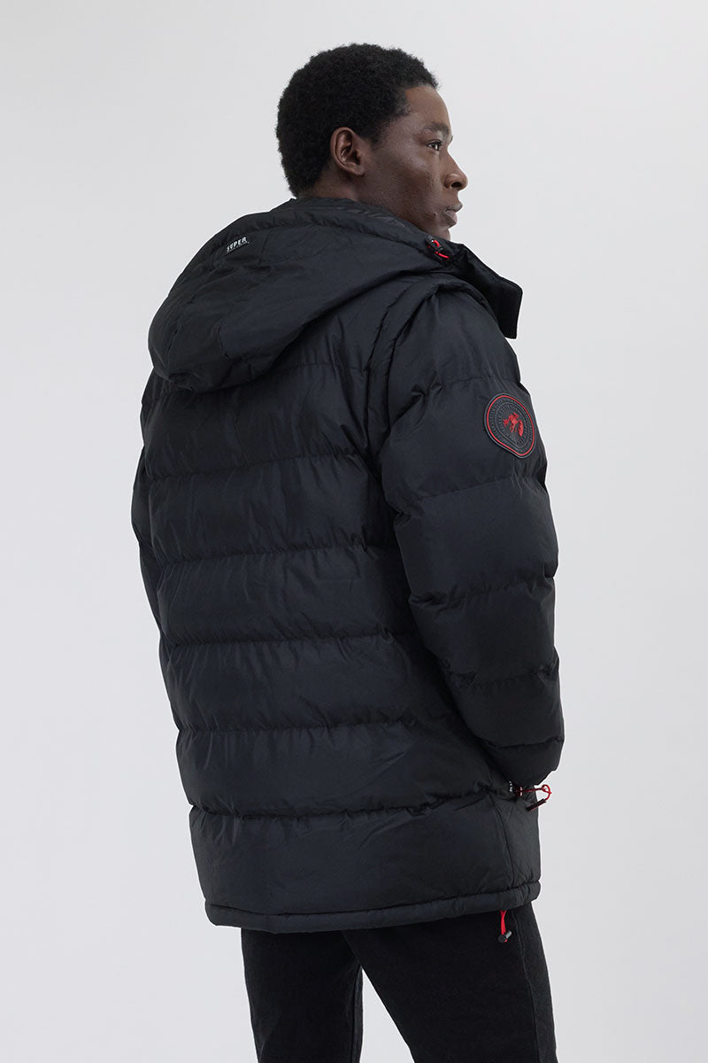 Super Triple Goose Zip Off Sleeve Bomber Jacket - Black - Mens Bomber Jackets - International Clothiers