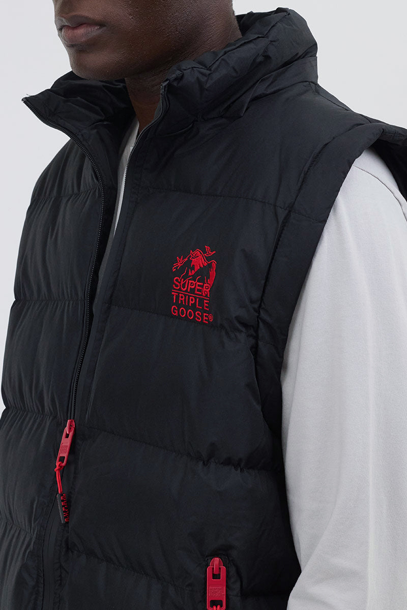 Super Triple Goose Zip Off Sleeve Bomber Jacket - Black - Mens Bomber Jackets - International Clothiers