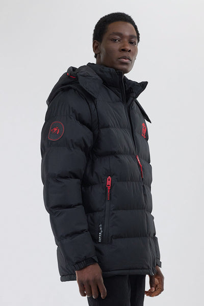 Super Triple Goose Zip Off Sleeve Bomber Jacket - Black - Mens Bomber Jackets - International Clothiers