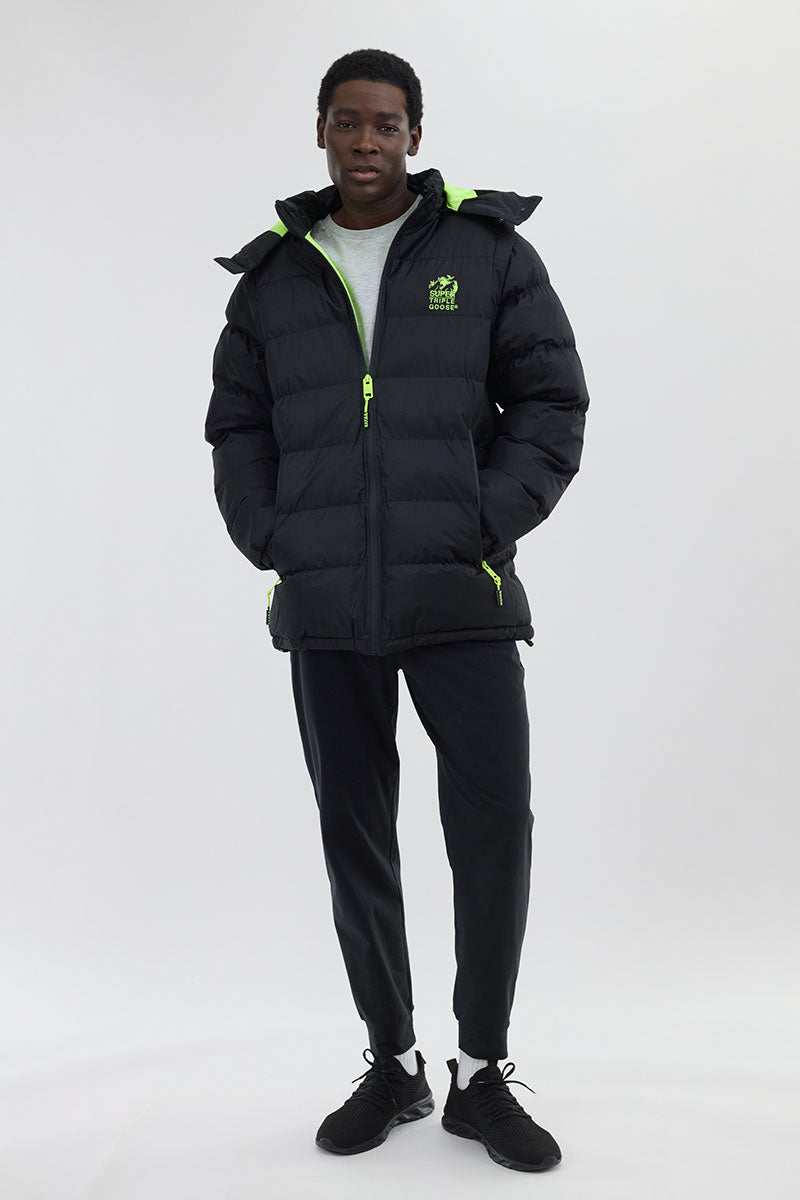 Super Triple Goose Zip Off Sleeve Bomber Jacket - Green - Mens Bomber Jackets - International Clothiers