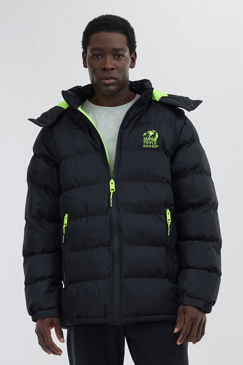 Super Triple Goose Zip Off Sleeve Bomber Jacket - Green - Mens Bomber Jackets - International Clothiers