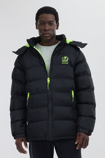 Super Triple Goose Zip Off Sleeve Bomber Jacket - Green - Mens Bomber Jackets - International Clothiers