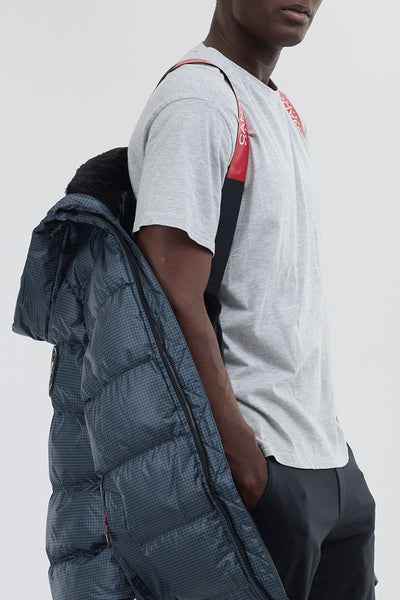 Canada Weather Gear Grid Pattern Puffer Parka Jacket - Blue - Mens Parka Jackets - International Clothiers