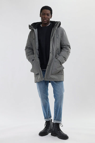 Canada Weather Gear Sherpa Lined Hood Parka Jacket - Grey - Mens Parka Jackets - International Clothiers