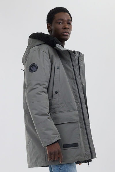 Canada Weather Gear Sherpa Lined Hood Parka Jacket - Grey - Mens Parka Jackets - International Clothiers