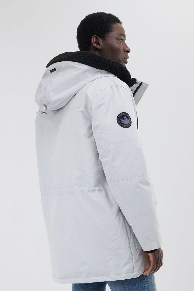 Canada Weather Gear Sherpa Lined Hood Parka Jacket - White - Mens Parka Jackets - International Clothiers