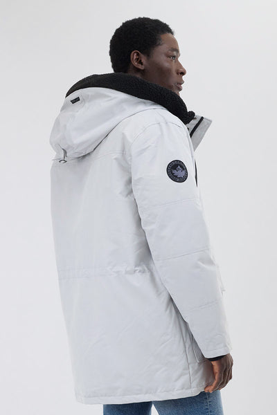 Canada Weather Gear Sherpa Lined Hood Parka Jacket - White - Mens Parka Jackets - International Clothiers