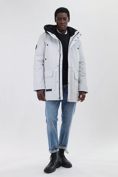 Canada Weather Gear Sherpa Lined Hood Parka Jacket - White - Mens Parka Jackets - International Clothiers