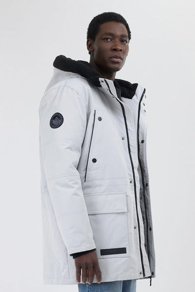 Canada Weather Gear Sherpa Lined Hood Parka Jacket - White - Mens Parka Jackets - International Clothiers