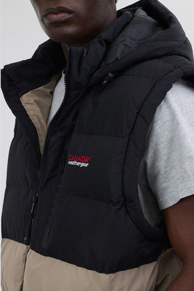 Canada Weather Gear Colour Block Zip Off Sleeve Bomber Jacket - Beige - Mens Bomber Jackets - International Clothiers