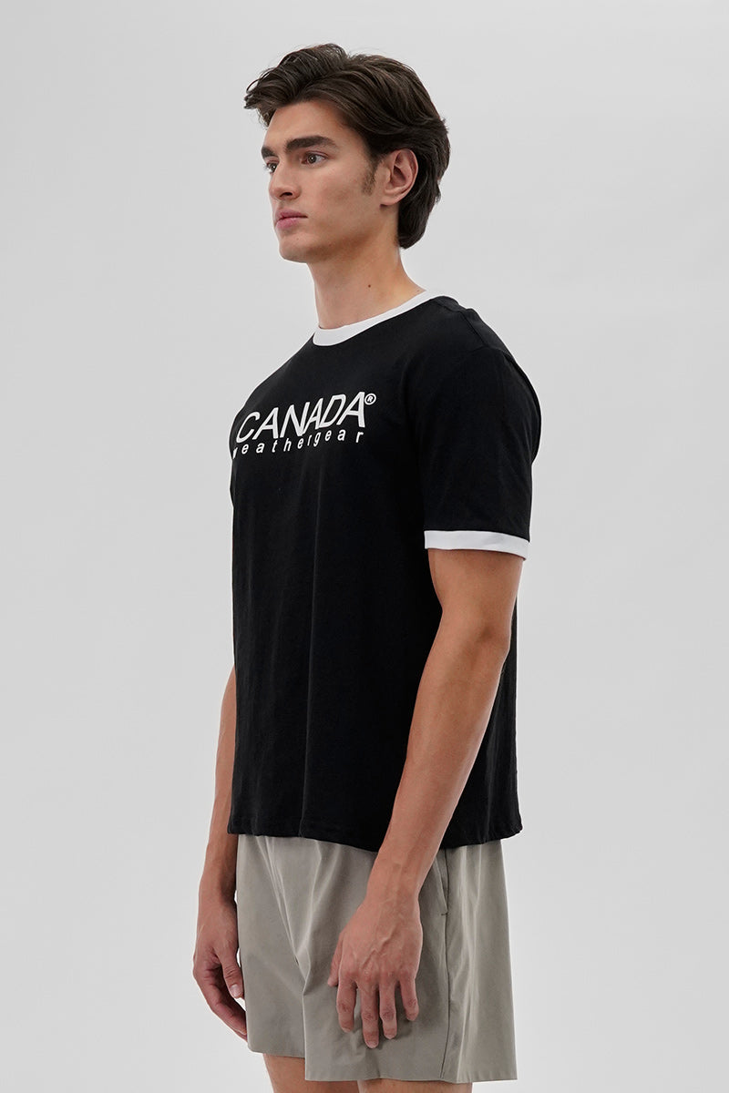 Canada Weather Gear Classic Ringer Tee - Black - Mens Tees & Tank Tops - International Clothiers